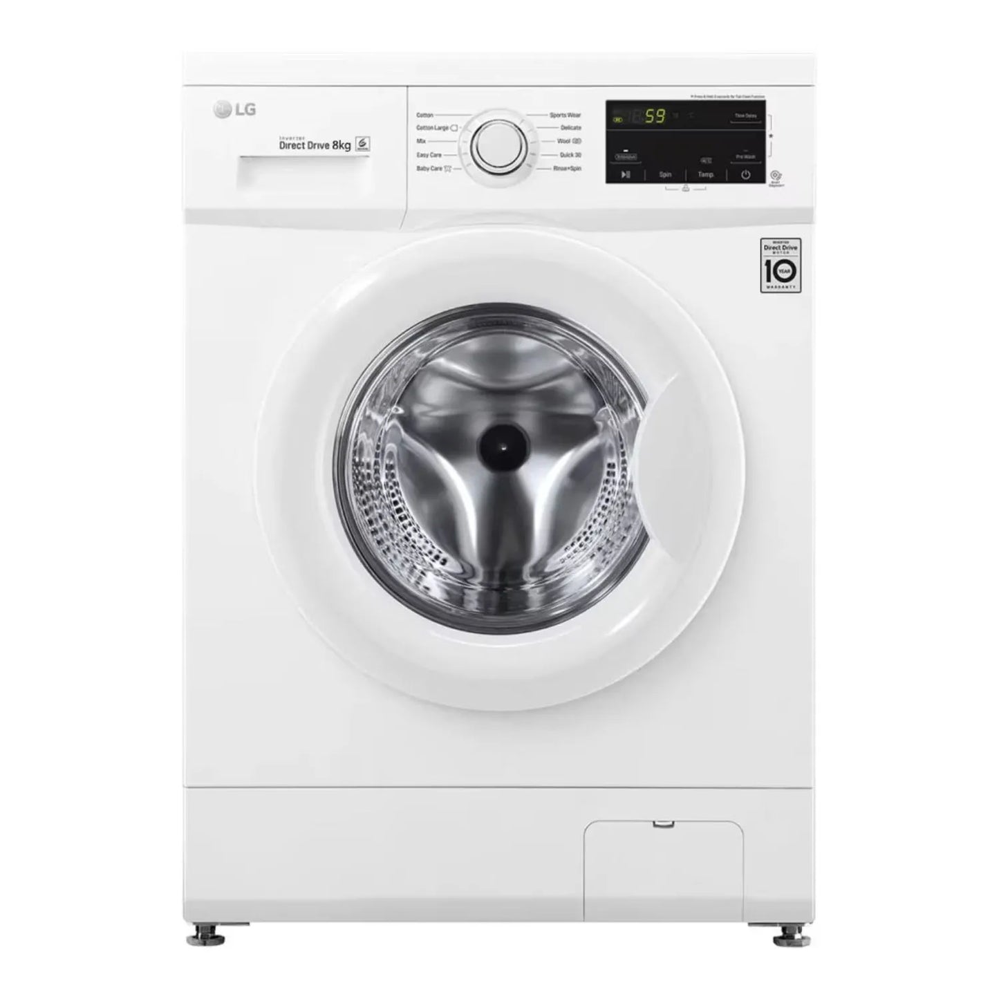 LG 8 KG Front Load Washing Machine, Inverter Direct Drive™ Motor, Energy Saving,