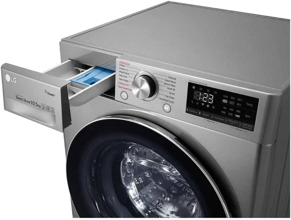 LG Front Load Washing Machine – F4V5RYP2T – 10.5kg – Silver