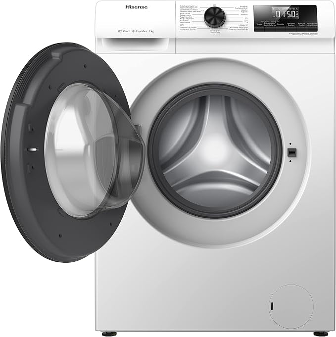Hisense 7KG Front Load Washing Machine – WFQP7012J/TP (Silver / Stainless Steel)