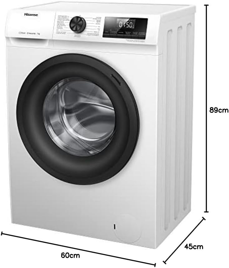 Hisense 7KG Front Load Washing Machine – WFQP7012J/TP (Silver / Stainless Steel)