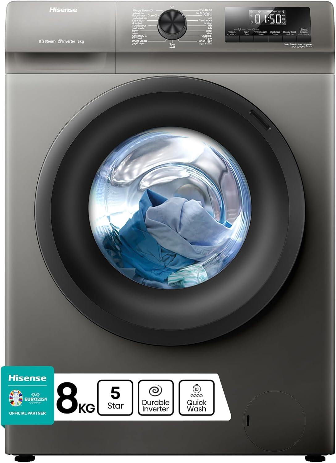 Hisense 8KG Front Load Washing Machine – WFQP8012JT/S