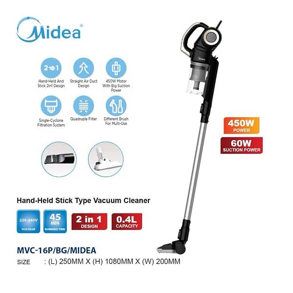 Midea 0.4L Stick Wet and Dry Vaccum Cleaner