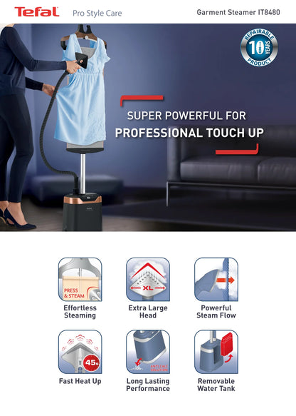 Tefal Garment Steamer 2000W Power With Iron Board IT-8480