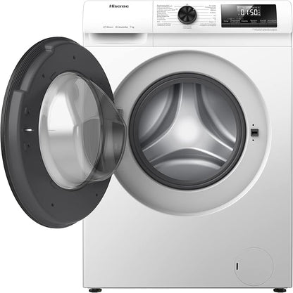 Hisense 7KG Front Load Washing Machine – WFQP7012J/TP (Silver / Stainless Steel)