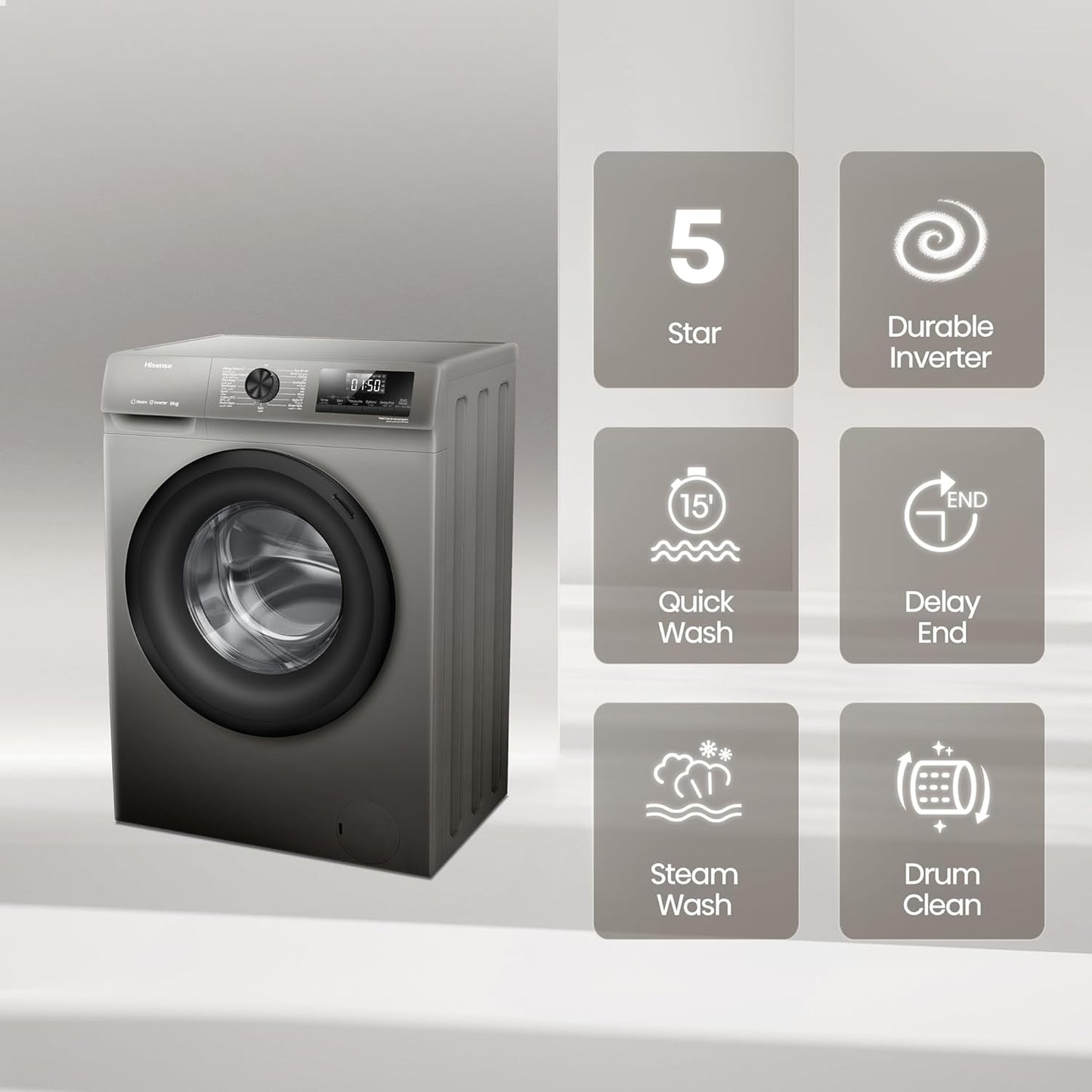 Hisense 8KG Front Load Washing Machine – WFQP8012JT/S