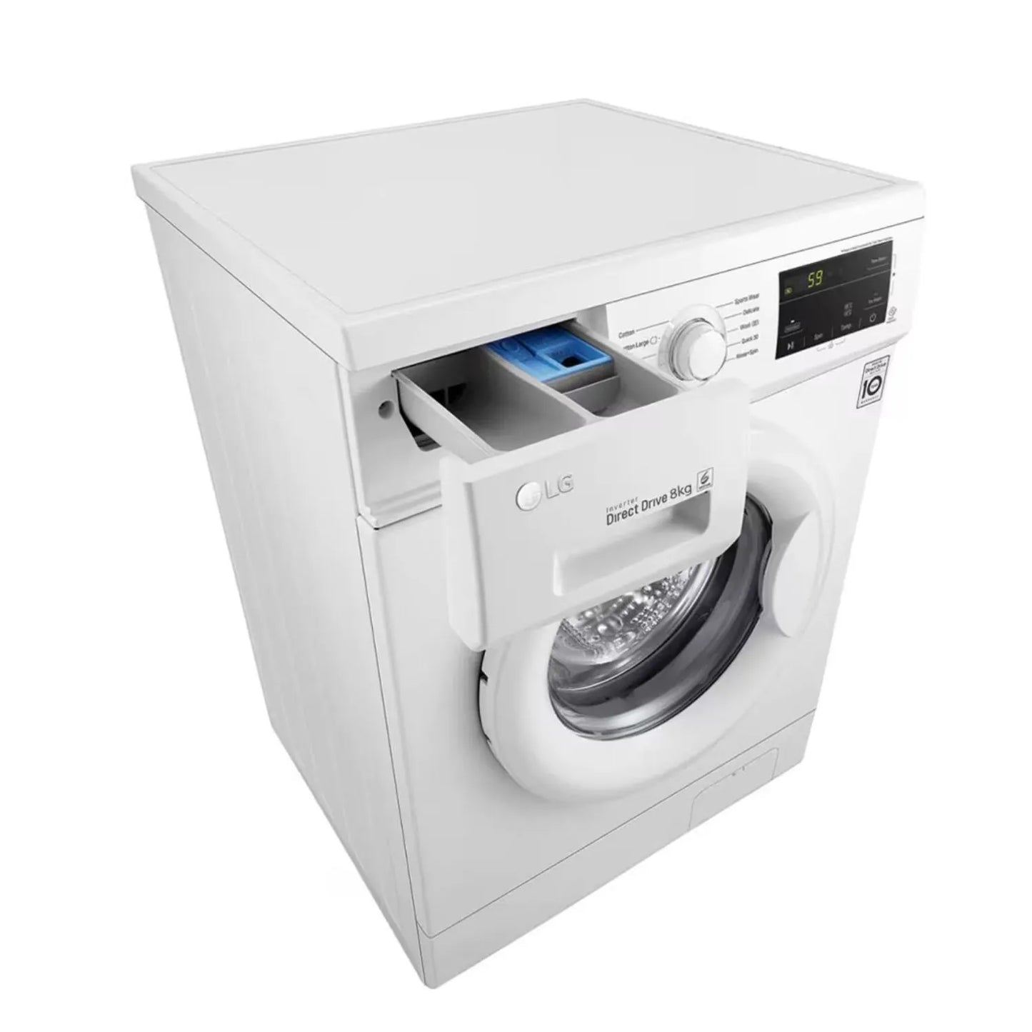 LG 8 KG Front Load Washing Machine, Inverter Direct Drive™ Motor, Energy Saving,