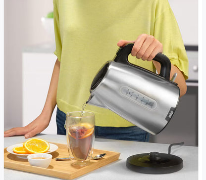 Braun Stainless Electric Kettle Fast Boil With 4-Way Safety &amp; 360° Base 2200W 1.7L                        WK-1500