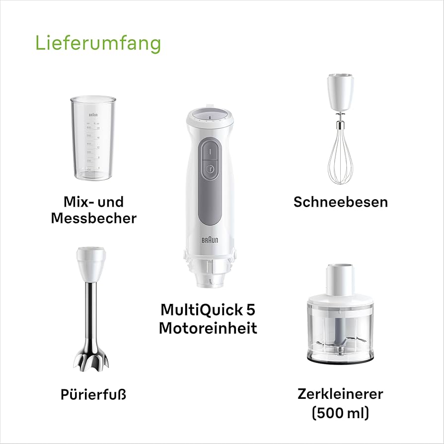 Braun Hand Blender Set 3-in-1 1000W , 21 Speeds / MQ50236