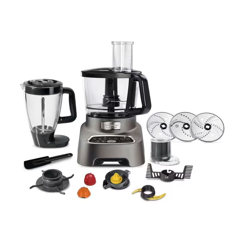 Moulinex Food Processor 1000W Power 10-in-1 Accessories/ FP825E10