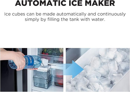 Hitachi 4-Door Refrigerator – RW720PUC1-GMG (Silver & Black Glass)