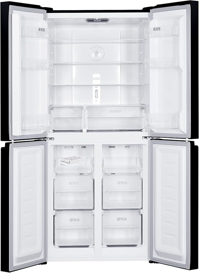 Sharp 4-Door Refrigerator – SJ-FH560-BK3 (Glass Black)