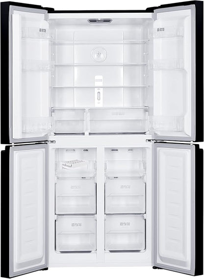 Sharp 4-Door Refrigerator – SJ-FH560-BK3 (Glass Black)